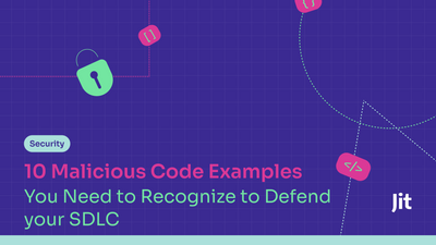 a purple background with a lock on it and the words 10 malcious code examples