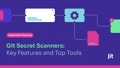 a diagram with the words git secret scanners key features and top tools