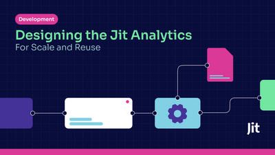 a graphic of a diagram with the words designing the jit analyses for scale and