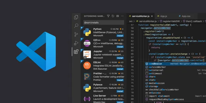 VSCode snapshot with a VSCode logo
