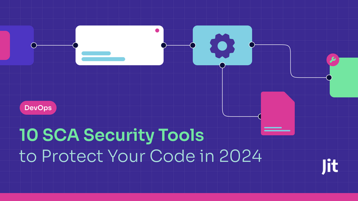 a purple background with the words 10 sca security tools to protect your code in